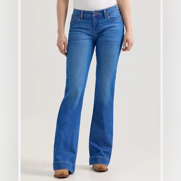 WRANGLER LADIES RETRO MAE WIDE LEG TROUSER JEAN - Picture 1 of 4